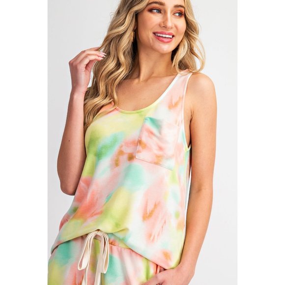 1.4.3. Story by Line Up Tops - 143 Story  Georgia Peach Tie Dye Tank Top
